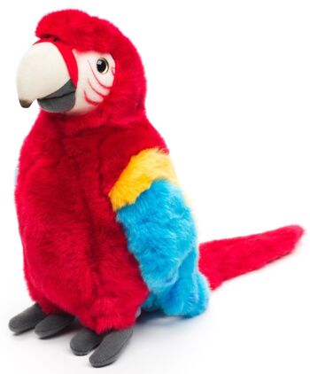 Perroquet (rouge) - 28 cm (hauteur) - Mots clés : oiseau, ara, animal sauvage exotique, peluche, peluche, peluche, peluche 2