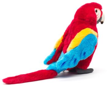 Perroquet (rouge) - 28 cm (hauteur) - Mots clés : oiseau, ara, animal sauvage exotique, peluche, peluche, peluche, peluche 3