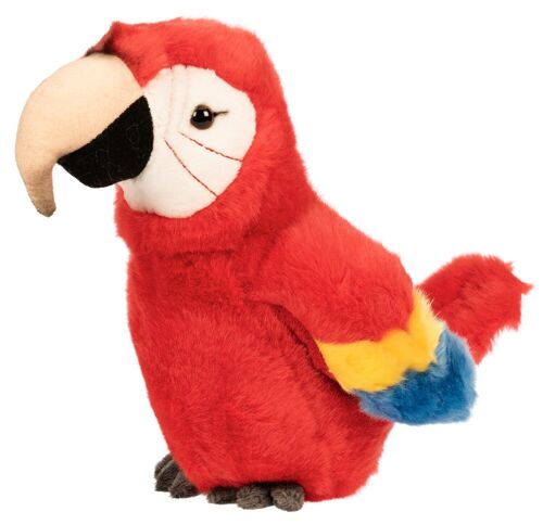 Papagei (rot) - 21 cm (Höhe) - Keywords: Vogel, Ara, exotisches Wildtier, Plüsch, Plüschtier, Stofftier, Kuscheltier