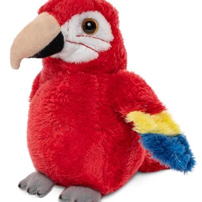 Parrot Plushie (red) - 13 cm (height) - Keywords: bird, macaw, exotic wild animal, plush, plush toy, stuffed animal, cuddly toy