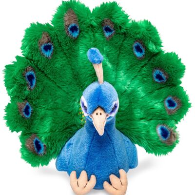 Peacock - 30 cm (height) - Keywords: bird, exotic wild animal, plush, plush toy, stuffed animal, cuddly toy