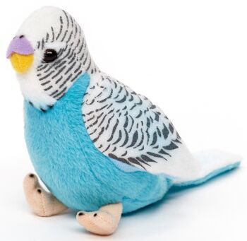 Perruche (bleue) - Avec voix gazouillante - 12 cm (hauteur) - Mots clés : oiseau, animal domestique, peluche, peluche, peluche, peluche 1