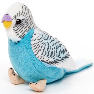 Periquito (azul) - Con voz chirriante - 12 cm (alto) - Palabras clave: pájaro, mascota, peluche, peluche, animal de peluche, peluche