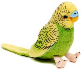 Perruche (verte) - Avec voix gazouillante - 12 cm (hauteur) - Mots clés : oiseau, animal de compagnie, peluche, peluche, peluche, peluche 1