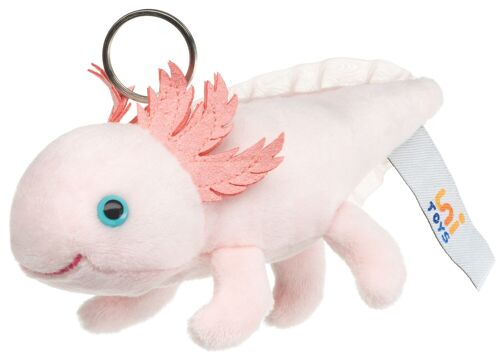 Axolotl mit Schlüsselanhänger - 15 cm (Länge) - Keywords: Wassertier, Plüsch, Plüschtier, Stofftier, Kuscheltier