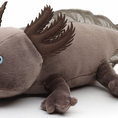 Original Uni-Toys Axolotl (brown-gray) - 32 cm (length) - Keywords: aquatic animal, plush, plush toy, stuffed animal, cuddly toy