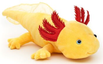 Original Uni-Toys Axolotl (jaune aux yeux bleus) - 32 cm (longueur) - Mots clés : animal aquatique, peluche, peluche, peluche, peluche 1