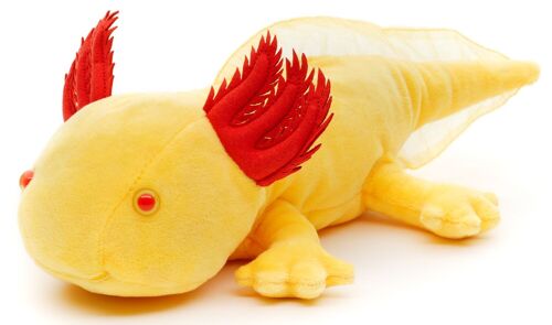 Original Uni-Toys Axolotl (gelb mit roten Augen) - 32 cm (Länge) - Keywords: Wassertier, Plüsch, Plüschtier, Stofftier, Kuscheltier