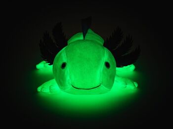 Original Uni-Toys Axolotl (bleu clair) - Brille dans le noir (peluche fluorescente) - 32 cm (longueur) - Mots clés : animal aquatique, peluche, peluche, peluche, peluche 4