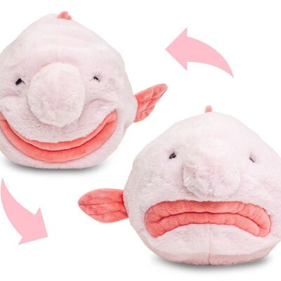 Blobfish - peluche ribaltabile (peluche reversibile) - 29 cm (lunghezza) - Parole chiave: animale acquatico, pesce, peluche, peluche, peluche, peluche