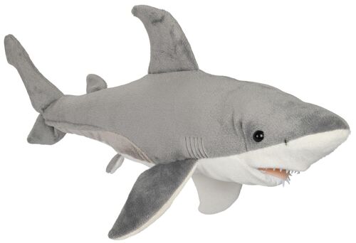 Weißer Hai - 50 cm (Länge) - Keywords: Wassertier, Wal, Plüsch, Plüschtier, Stofftier, Kuscheltier