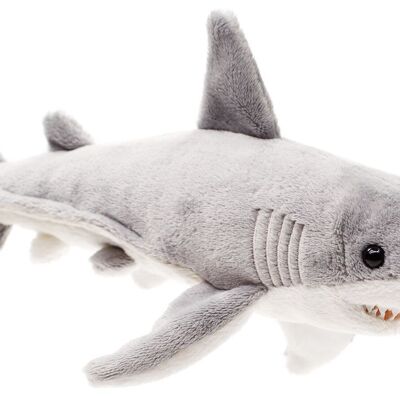 Gran tiburón blanco - 25 cm (largo) - Palabras clave: animal acuático, ballena, peluche, peluche, animal de peluche, peluche
