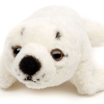 Seal Plushie (white) - 19 cm (length) - Keywords: aquatic animal, seal, plush, plush toy, stuffed animal, cuddly toy