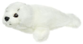 Bébé phoque du Groenland (blanc) - 21 cm (longueur) - Mots clés : animal aquatique, phoque, phoque, peluche, peluche, peluche, peluche 3