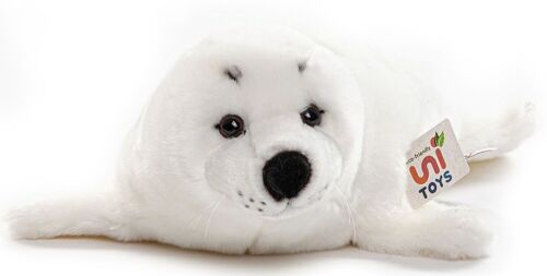 Seehund weiß - 46 cm (Länge) - Keywords: Wassertier, Robbe, Plüsch, Plüschtier, Stofftier, Kuscheltier