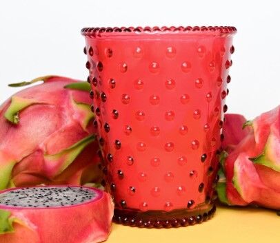 Simpatico Hobnail Glass Candle #282 Dragon Fruit