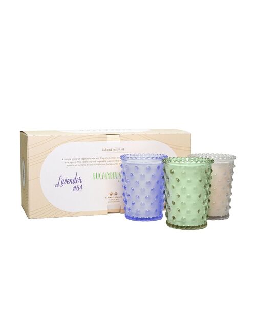 Simpatico Hobnail Votive Trio - Pastels