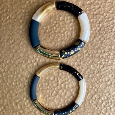"LUNA 7" - Lunar Radiance in an Acrylic Tube Bracelet by Mad Collector