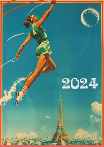 8 affiches retro-futur inspirées des sports athlétiques 2024 1