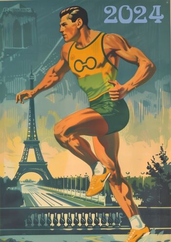 8 affiches retro-futur inspirées des sports athlétiques 2024 7