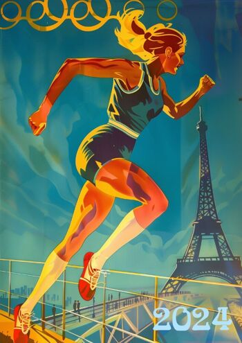 8 affiches retro-futur inspirées des sports athlétiques 2024 8