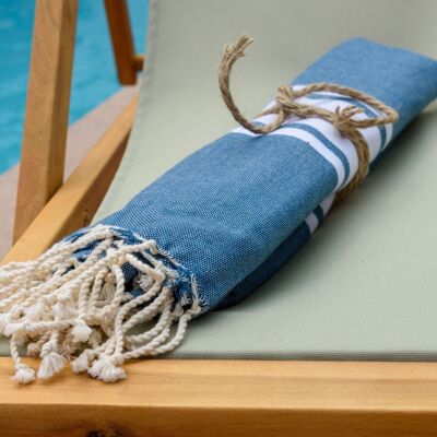 Fouta Autentica Azul Petroleo