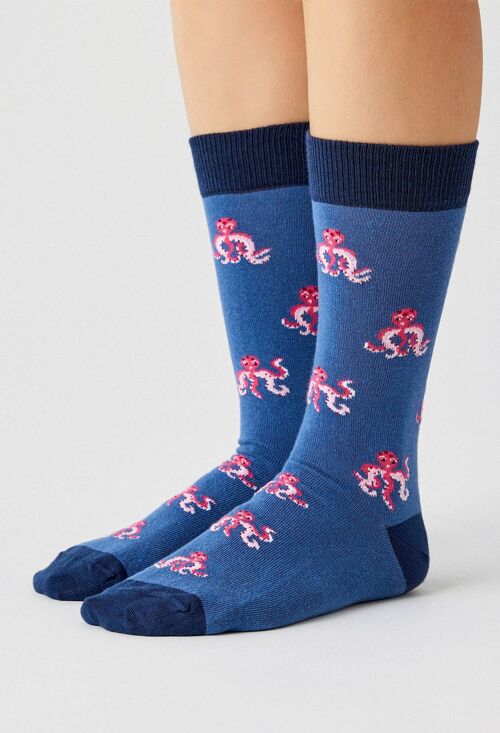 BeOctopus Blue - 100% Organic Cotton Socks