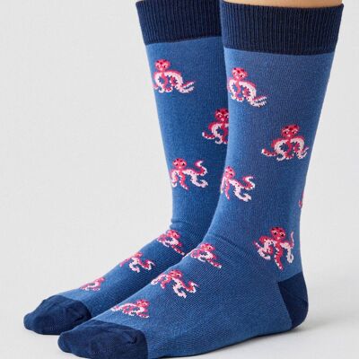 BeOctopus Blue – Socken aus 100 % Bio-Baumwolle