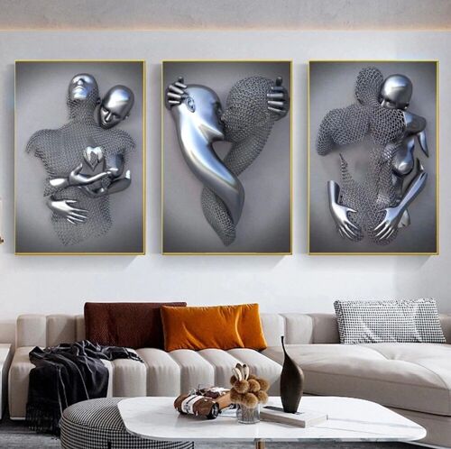 Affiches d'amour sculptures 3D - Poster pour décoration d'intérieur
