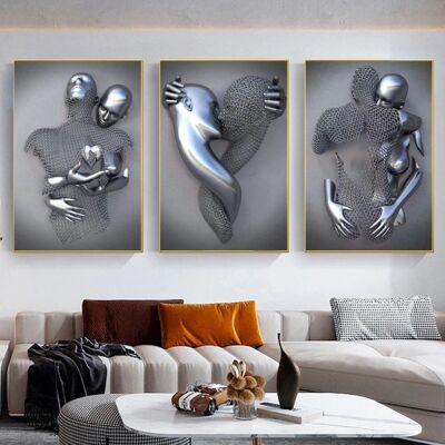 Poster d'amore Sculture 3D - Poster per la decorazione d'interni