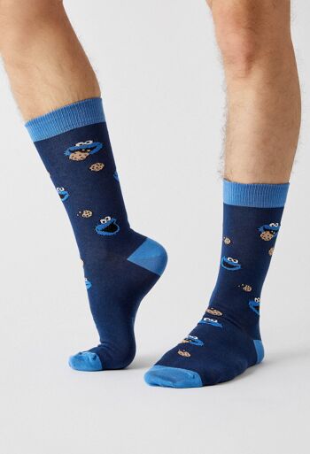 BeSesameStreet Cookie Monster - Chaussettes 100% coton biologique 3