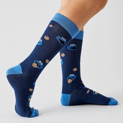 BeSesameStreet Cookie Monster - 100% Organic Cotton Socks