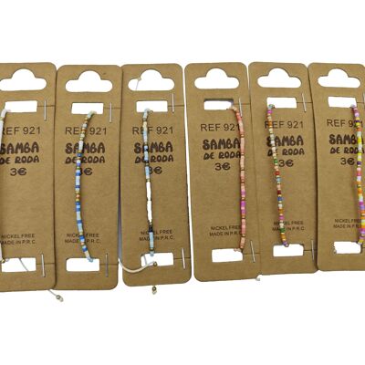 Set di 35 braccialetti regolabili con perline colorate