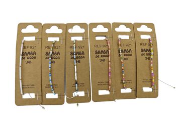 Lot de 35 Bracelets réglables perles colorées