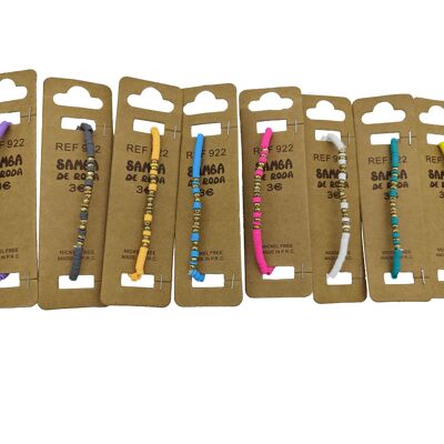 Lotto di 35 braccialetti colorati in Fimo