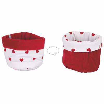 Reverse cotton bread bag, Poule Hearts