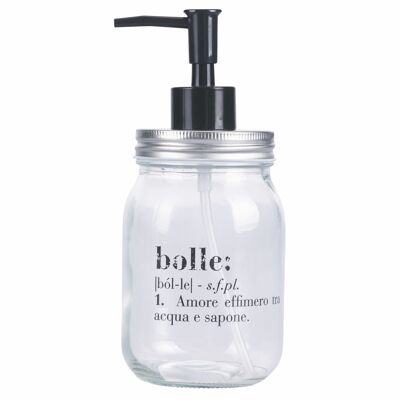 Distributeur de savon liquide 450 ml en verre transparent, Victionary Bolle