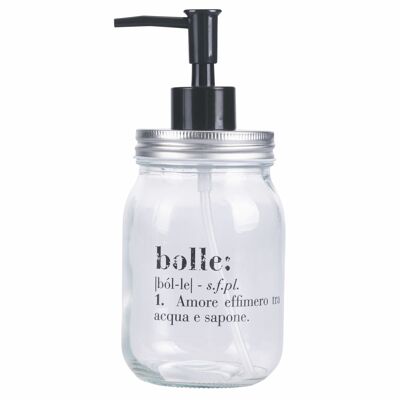 Liquid soap dispenser 450 ml in transparent glass, Victionary Bolle