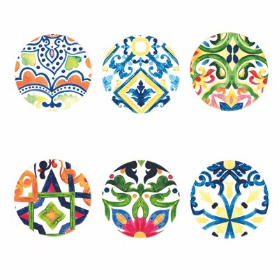 Mattonella decorativa multiuso in ceramica, fondo in sughero termoisolante, Naxos