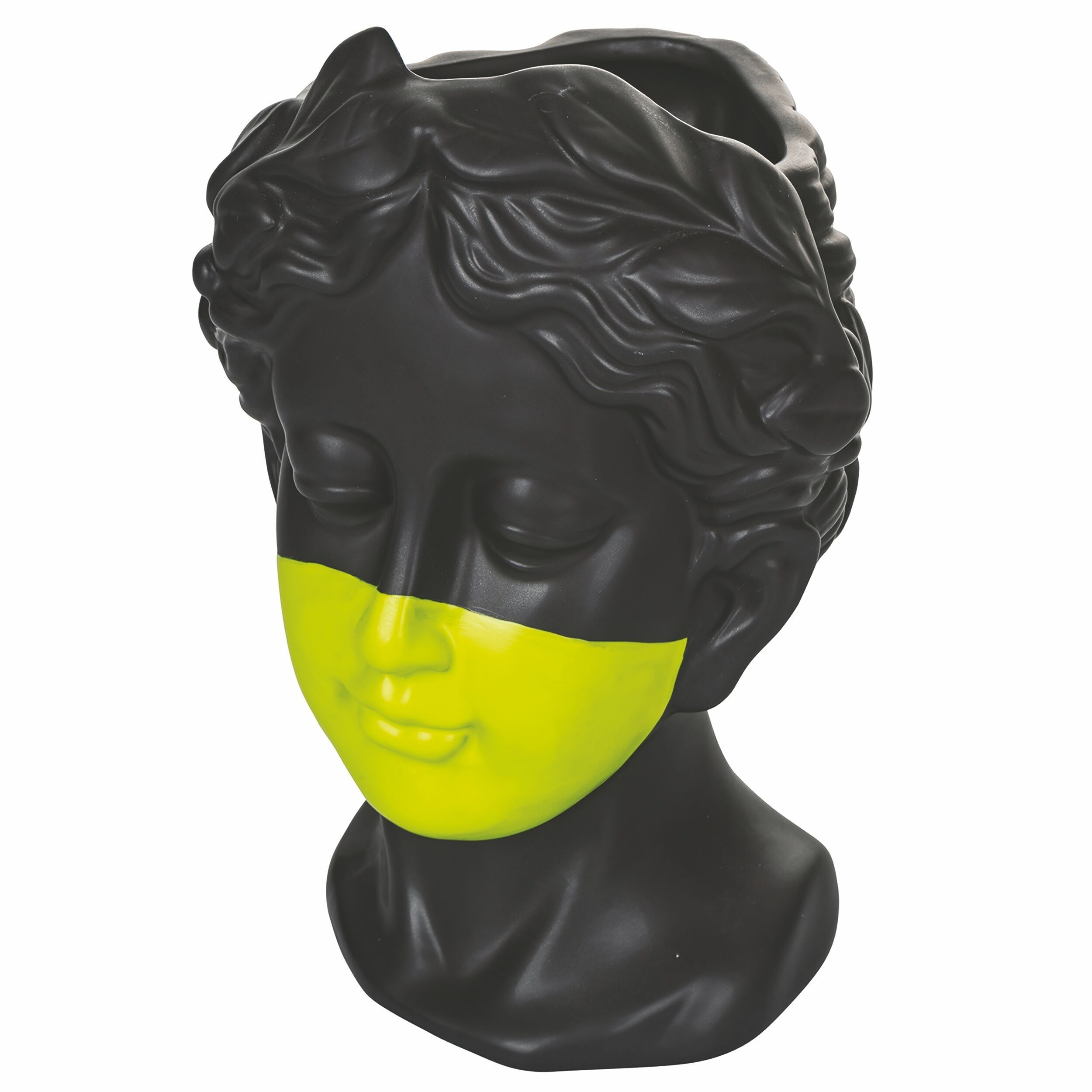 Portavaso face in ceramica h.21 cm, Vis à Vis