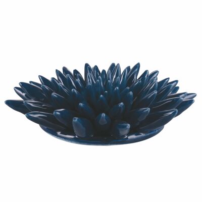 Erizo de mar de cerámica azul decorativo, pez