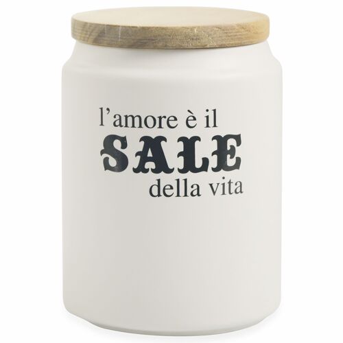 Barattolo sale 850 ml in gres, coperchio in bamboo, Idee