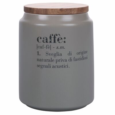 Barattolo caffè 800 ml in gres, coperchio in bamboo, Victionary