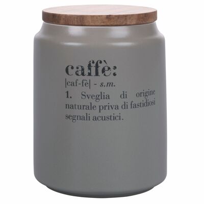 800 ml stoneware coffee jar, bamboo lid, Victionary