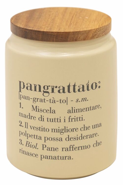 Barattolo pangrattato 800 ml in gres, coperchio in bamboo, Victionary