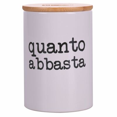 Barattolo sale 850 ml in ceramica, coperchio in bamboo, S.P.Q.eRe