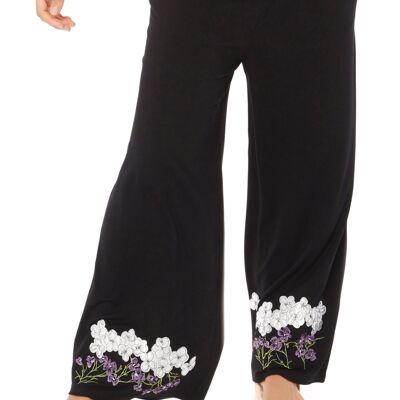 PANTALON LONG NOIR FEMME STRELIZIA