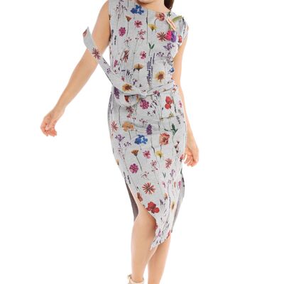 Robe droite midi imprimée MIMOSA PRINTED STRAIGHT MIDI DRESS