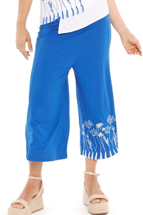 Pantalon femme long et large bleu PANTALÓN LARGO ANCHO DE MUJER MUSA