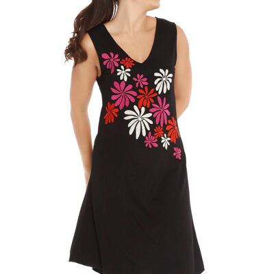 Robe fluide brodée noire EMBROIDERED FLUID DRESS BLACK PARNASSIA